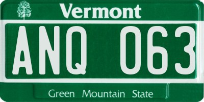 VT license plate ANQ063