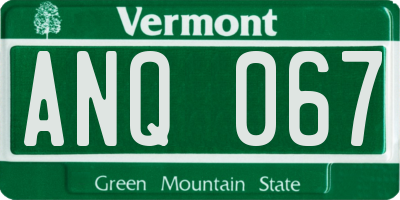 VT license plate ANQ067