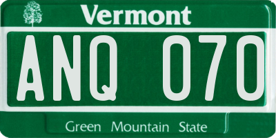 VT license plate ANQ070