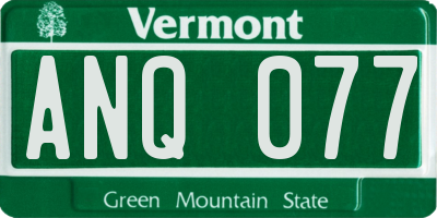 VT license plate ANQ077