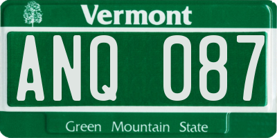 VT license plate ANQ087