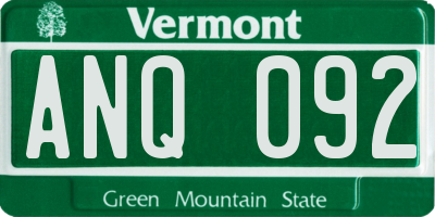 VT license plate ANQ092