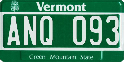 VT license plate ANQ093