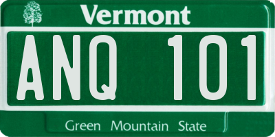 VT license plate ANQ101