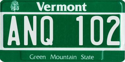 VT license plate ANQ102