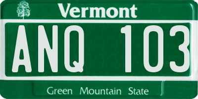 VT license plate ANQ103