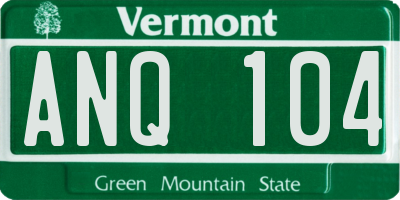 VT license plate ANQ104
