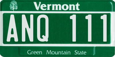 VT license plate ANQ111