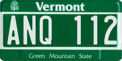 VT license plate ANQ112