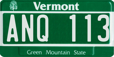 VT license plate ANQ113