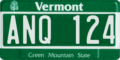 VT license plate ANQ124
