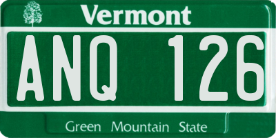 VT license plate ANQ126