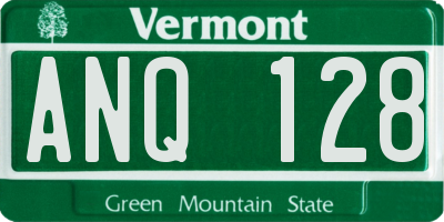 VT license plate ANQ128