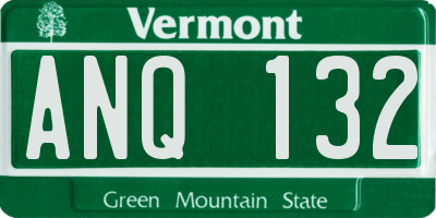 VT license plate ANQ132
