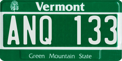 VT license plate ANQ133