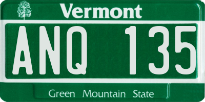 VT license plate ANQ135