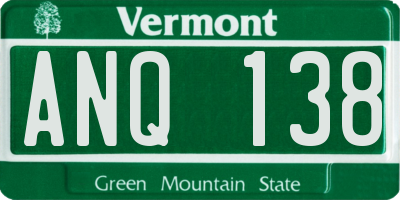VT license plate ANQ138