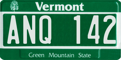 VT license plate ANQ142