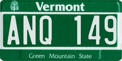 VT license plate ANQ149