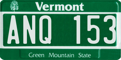 VT license plate ANQ153