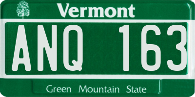 VT license plate ANQ163