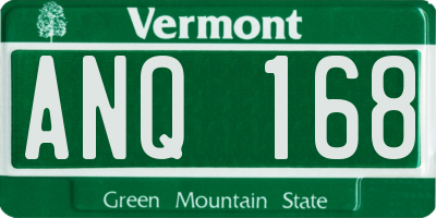 VT license plate ANQ168