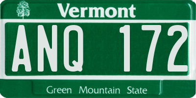 VT license plate ANQ172