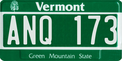 VT license plate ANQ173