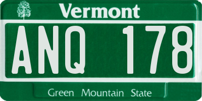VT license plate ANQ178