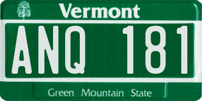 VT license plate ANQ181