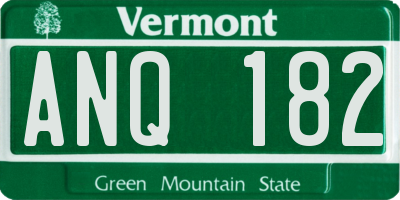 VT license plate ANQ182