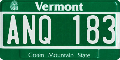 VT license plate ANQ183