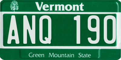 VT license plate ANQ190