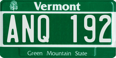 VT license plate ANQ192