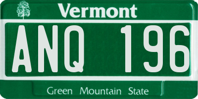 VT license plate ANQ196
