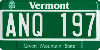 VT license plate ANQ197