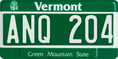 VT license plate ANQ204