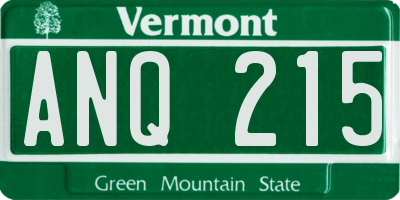 VT license plate ANQ215