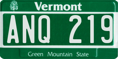 VT license plate ANQ219