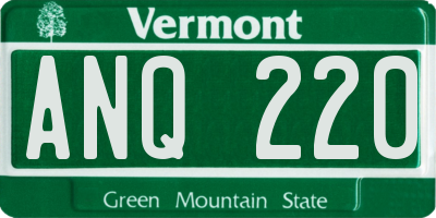 VT license plate ANQ220