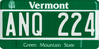 VT license plate ANQ224
