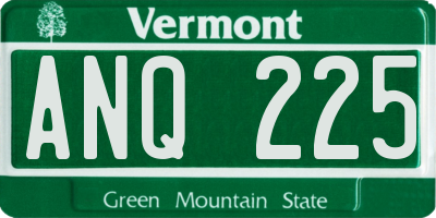 VT license plate ANQ225
