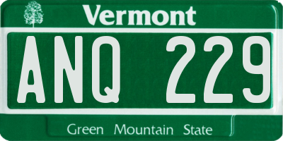 VT license plate ANQ229