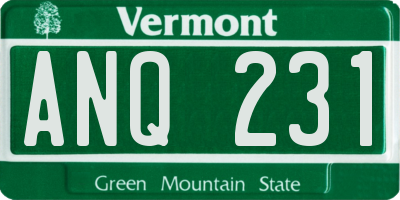 VT license plate ANQ231