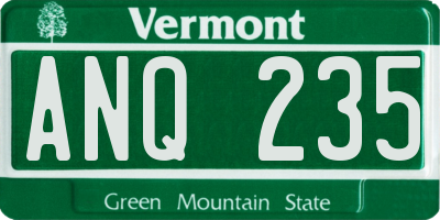 VT license plate ANQ235