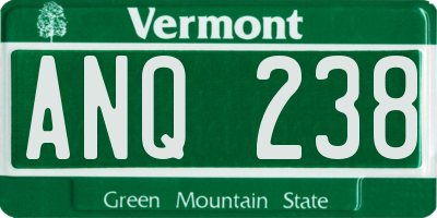 VT license plate ANQ238