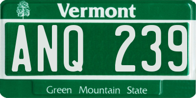 VT license plate ANQ239