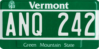 VT license plate ANQ242
