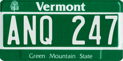 VT license plate ANQ247