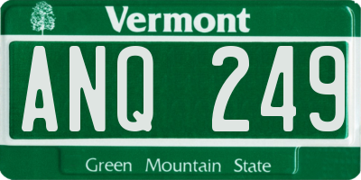 VT license plate ANQ249